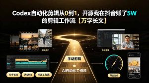 Codex自动化剪辑从0到1,开源我在抖音赚了5W 的剪辑工作流【万字长文】-KJ分享