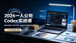2026一人公司Codex实战课◆智能体技能封装|即梦API视频|电商视觉PPT自动化全套实操教学-KJ分享