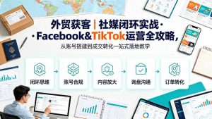 外贸获客｜社媒闭环实战·Facebook&TikTok运营全攻略，从账号搭建到成交转化一站式落地教学-KJ分享