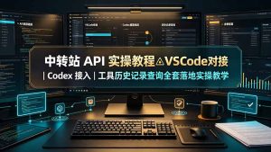 中转站 API 实操教程△VSCode 对接｜Codex 接入｜工具历史记录查询全套落地实操教学-KJ分享