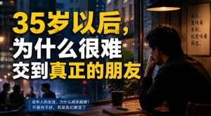 付费文章：35岁以后，为什么很难交到真正的朋友-KJ分享