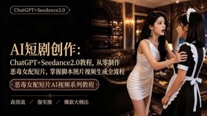 AI短剧从零创作实战课｜ChatGPT脚本撰写+Seedance2.0视频生成，恶毒女配短剧全流程教程-KJ分享
