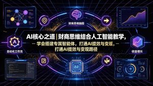 AI核心之道｜财商思维结合人工智能教学，学会搭建专属智能体，打通AI提效与变现路径-KJ分享
