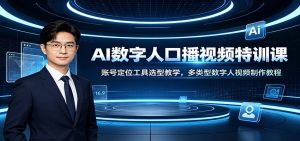 AI数字人口播视频特训课：账号定位工具选型教学，多类型数字人视频制作教程-KJ分享