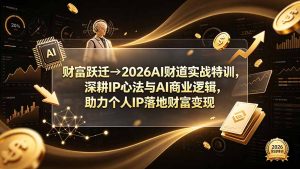 财富跃迁→2026AI财道实战特训,深耕IP心法与AI商业逻辑,助力个人IP落地财富变现-KJ分享