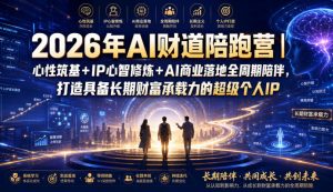 2026年AI财道陪跑营|心性筑基+IP心智修炼+AI商业落地全周期陪伴,打造具备长期财富承载力的超级个人IP-KJ分享
