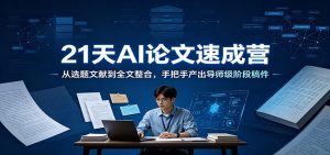21天AI论文速成营：从选题文献到全文整合，手把手产出导师级阶段稿件-KJ分享