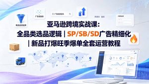 亚马逊跨境实战课-更新：全品类选品逻辑｜SP/SB/SD广告精细化｜新品打爆旺季爆单全套运营教程-KJ分享