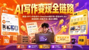 2026AI写作变现全链路:教案×PPT×作业设计×DeepSeek提示词×豆包WPS AI×淘宝接单×闲鱼开店×通过AI賺钱-KJ分享