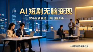 别乱找副业了，快手 AI 短剧零门槛长久被动增收-KJ分享