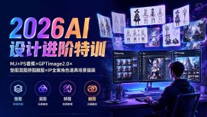 2026AI设计进阶特训:MJ×PS香蕉×GPTimage2.0×垫图混图拼图融图×IP全案角色道具场景插画-KJ分享