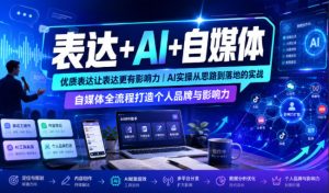 表达+AI+自媒体，优质表达让表达更有影响力|AI实操从思路到落地的实战|自媒体全流程打造个人品牌与影响力-KJ分享