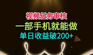 视频任务审核，一部手机就能做，简单上手，单日收益破200+【揭秘】-KJ分享