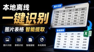 体积仅70MB，图片一键智能提取表格工具来了！完全免费且离线使用，FastOCR智能表格识别软件V1.0-KJ分享