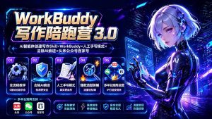 WorkBuddy写作陪跑营3.0-更新:Ai智能体创建写作Skill×WorkBuddy×人工手写模式×去除AI痕迹×头条公众号百家号-KJ分享