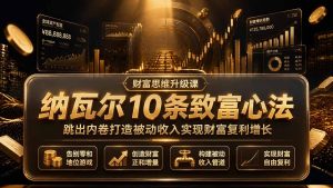 付费文章：纳瓦尔10条致富心法，跳出内卷打造被动收入实现财富复利增长-KJ分享