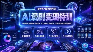 AI漫剧变现特训★爆款拆解｜底层逻辑，变现渠道，AI工具矩阵，批量剪辑，小说改编完整漫剧实操教学-KJ分享