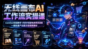 无线画布AI工作流实操课|ComfyUI双端教学,手把手搭建电商带货流程,一键批量产出图文短视频素材-KJ分享