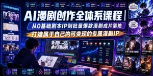 AI漫剧创作全体系课程|从0基础剧本IP到批量爆款漫剧成片落地,打造属于自己的可变现的专属漫剧IP-KJ分享