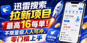 迅雷搜索拉新项目,最高16每单!不限量级人人可冲,零门槛上手(更新0731)-KJ分享
