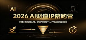 2026 AI财道IP陪跑营:深耕心性底层认知,解锁AI赋能个人IP商业变现新路径-KJ分享