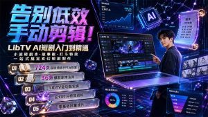 告别低效手动剪辑！LibTV AI短剧入门到精通，小说转剧本方法，故事板打斗特效一站式搞定玄幻短剧制作-KJ分享
