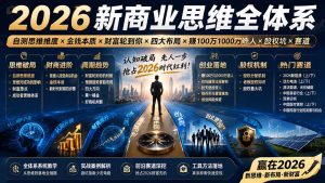 2026新商业思维全体系：自测思维维度×金钱本质×财富轮到你×四大布局×赚100万1000万选人×股权坑×赛道-KJ分享