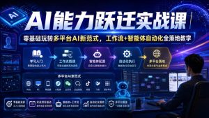 AI能力跃迁实战课｜零基础玩转多平台AI新范式，工作流+智能体自动化全落地教学-KJ分享
