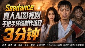 3分钟真人AI影视剧怎么做？SD 2.0手把手完整制作流程｜Higgsfield 14天SD 2.0/2.5无限生成-KJ分享