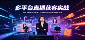 多平台直播获客实战：单人多账号同步开播，一份时间撬动多渠道精准流量-KJ分享