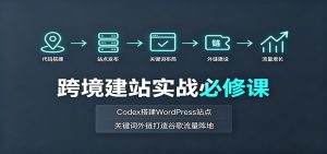 跨境建站实战必修课：Codex搭建WordPress站点，关键词外链打造谷歌流量阵地-KJ分享