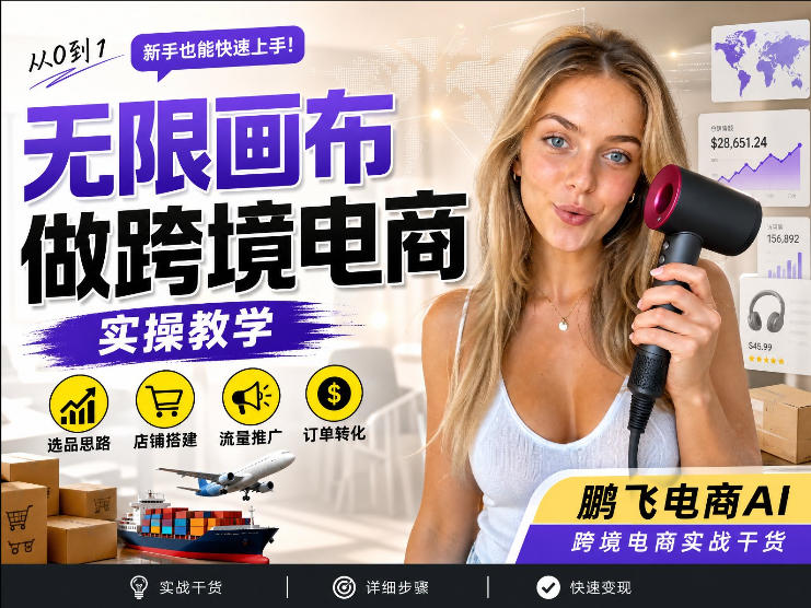 【跨境电商必备】AI无线画布制作商品宣传视频，四步搞定，无线画布工作流，操作简单好上手-KJ分享