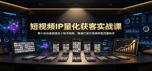 短视频IP量化获客实战课:用十台设备搭建五十账号矩阵,精准打造引流接单型流量账号-KJ分享