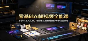 零基础AI短视频全能课：多款AI工具实操，海量爆款模板搭配剪辑带货全流程-KJ分享