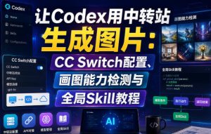 让Codex用中转站生成图片:CC Switch配置、画图能力检测与全局Skill教程-KJ分享