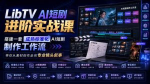 LibTV AI短剧进阶实战课，搭建一套成熟标准化AI短剧制作工作流，带你从素材创作走向专业镜头叙事-KJ分享