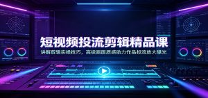 短视频投流剪辑精品课:讲解剪辑实操技巧,高级画面质感助力作品投流放大曝光-KJ分享