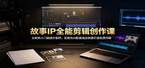 故事IP全能剪辑创作课:从软件入门到成片制作,实拍与AI配音结合快速打造优质内容-KJ分享
