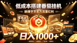 低成本搭建番茄挂G，躺賺字节官方流量红利，日入1k+，全程傻瓜式落地【揭秘】-KJ分享