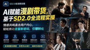AI赋能漫剧带货,基于SD2.0全流程实操;情感共鸣直击用户内心,轻松撬动流量新密码,引爆转化-KJ分享