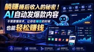 躺賺睡后收入的秘密！AI自动发爆款内容，不需要懂技术，让你在睡觉的时候也能轻松賺钱【原创双语字幕】-KJ分享