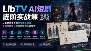 LibTV AI短剧进阶实操课标准化工作流;从素材创作走向专业镜头叙事,告别零散学习单项功能的低效模式-KJ分享