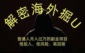解密海外掘U,普通人月入过万的副业项目,低投入、低风险高回报,没有之一-KJ分享
