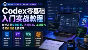Codex零基础入门实战教程｜新手从零安装配置、界面详解、基础操作与实战任务全套教学-KJ分享