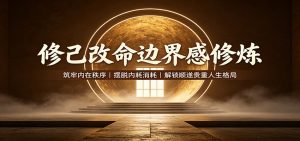 修己改命边界感修炼:筑牢内在秩序,摆脱内耗消耗,解锁顺遂贵重人生格局-KJ分享