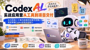 Codex AI实战应用营从工具到项目交付;五大阶段二十章内容案例实操为主线,系统掌握Codex全栈实战能力-KJ分享