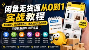 闲鱼无货源从0到1实战教程——新店起步、五步循环选品、商品上架及定价策略,完整拆解出单运营方法-KJ分享