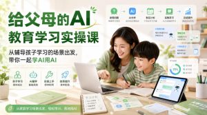 给父母的AI教育学习实操课,从辅导孩子学习的场景出发,带你一起学AI用AI-KJ分享