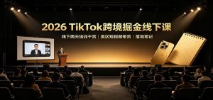 2026 TikTok跨境掘金线下课:线下两天培训干货,美区短视频带货落地笔记-KJ分享