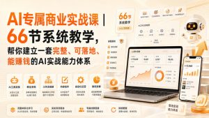 AI专属商业实战课｜66节系统教学，帮你建立一套完整、可落地、能賺钱的AI实战能力体系-KJ分享